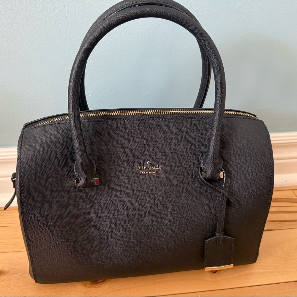 Kate Spade Black Cameron Street Mega Lane Leather Satchel
